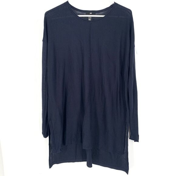 H & M Black Scoop Neck L/S Tunic Top - Picture 1 of 8